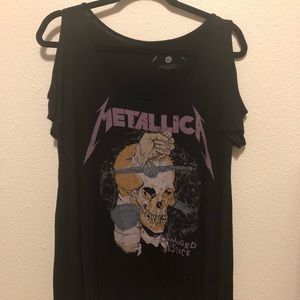 Metallica off the shoulder tank top